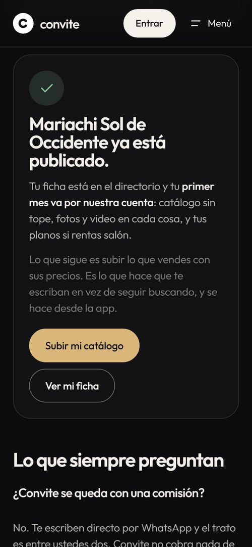 Ya estás publicado