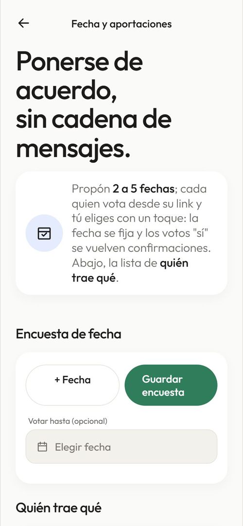 El plan y quién lleva qué.